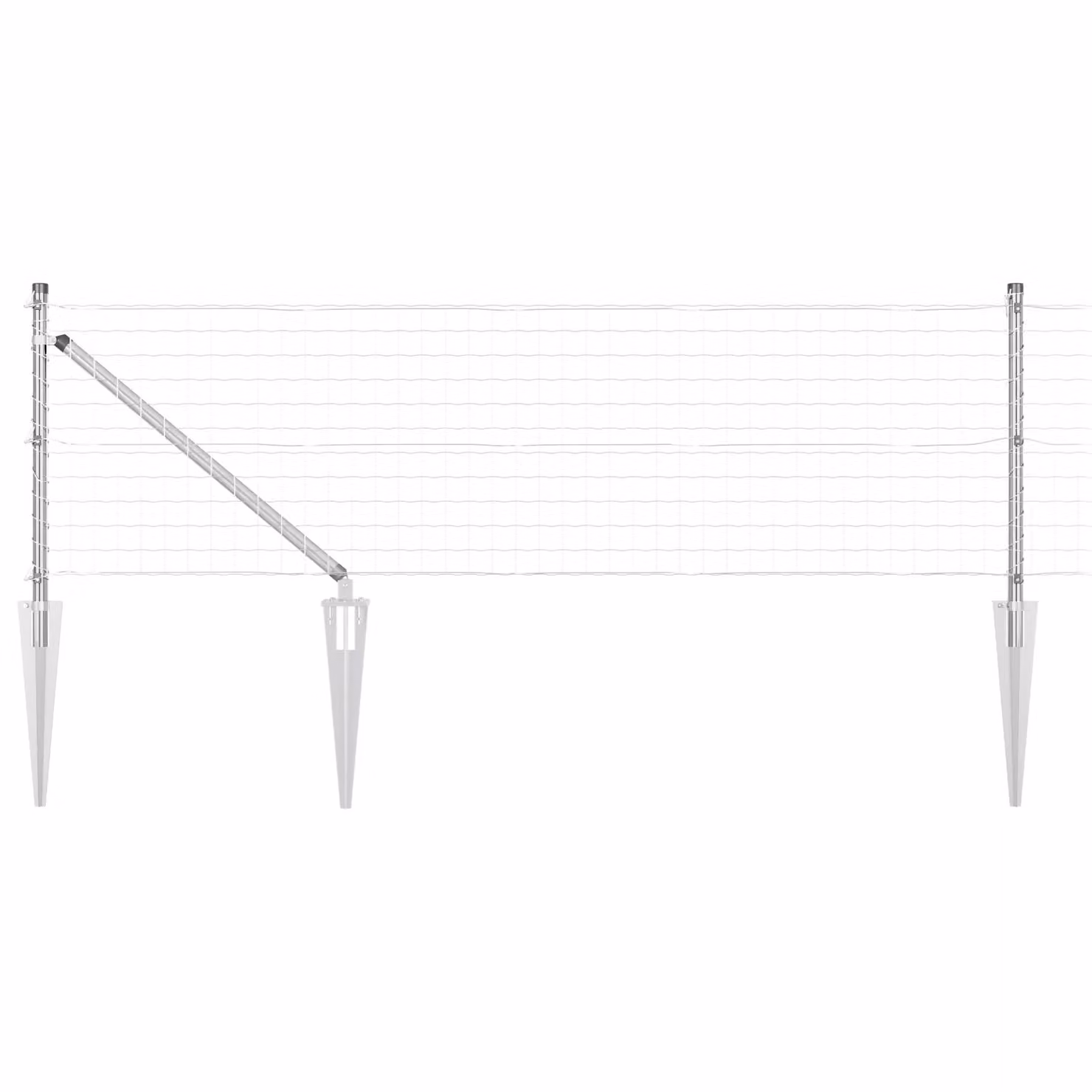 Berkfield Home Euro Fence in Silver Galvanised Steel with 7 Spike Posts, W: 10 m, H: 0.6 m – 2
