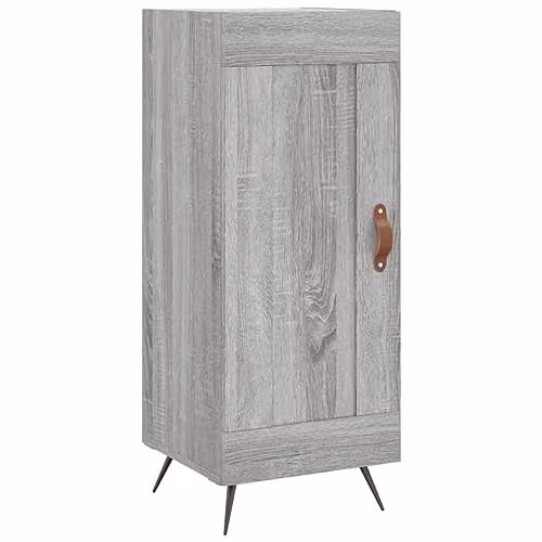 vidaXL Modern Grey Sonoma Sideboard in Engineered Wood, W/D/H: 34.5 x 34 x 90 cm