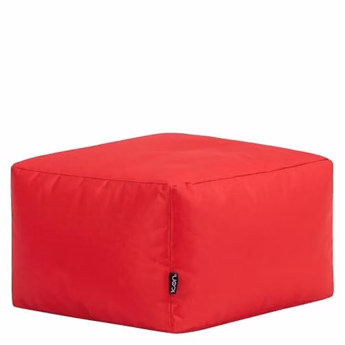 Bean Bag Bazaar Red Outdoor and Indoor Bean Bag Footstool with Filling Included – 1