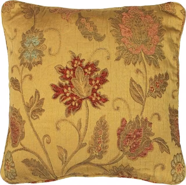Zurich Gold Feather Filled Square Cushion, W: 55 cm