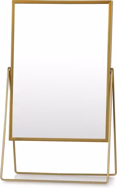 Anax Gold Rectangular Tabletop Vanity Mirror W: 39 cm, H: 22 cm