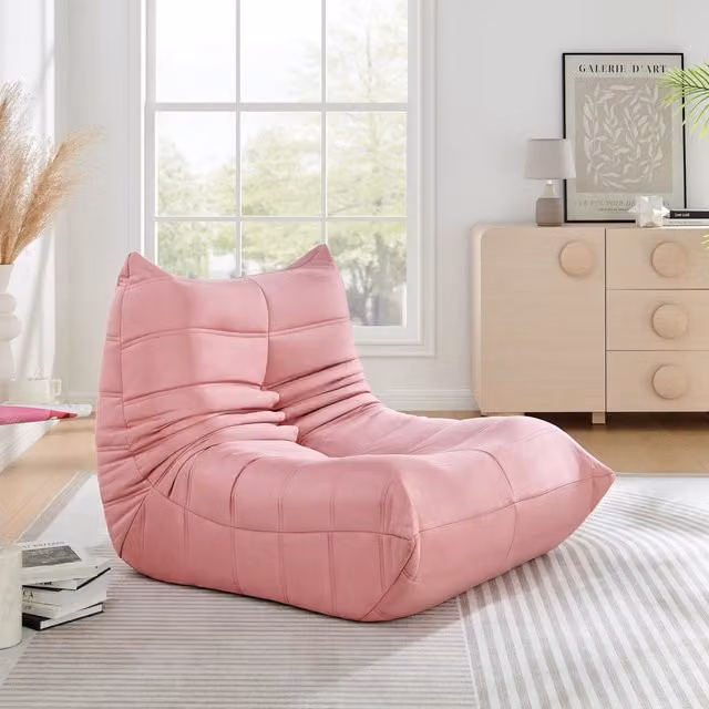 Bravich LTD Cocoon Lounge Chair in Pink Microfibre with Foam Padding – 1