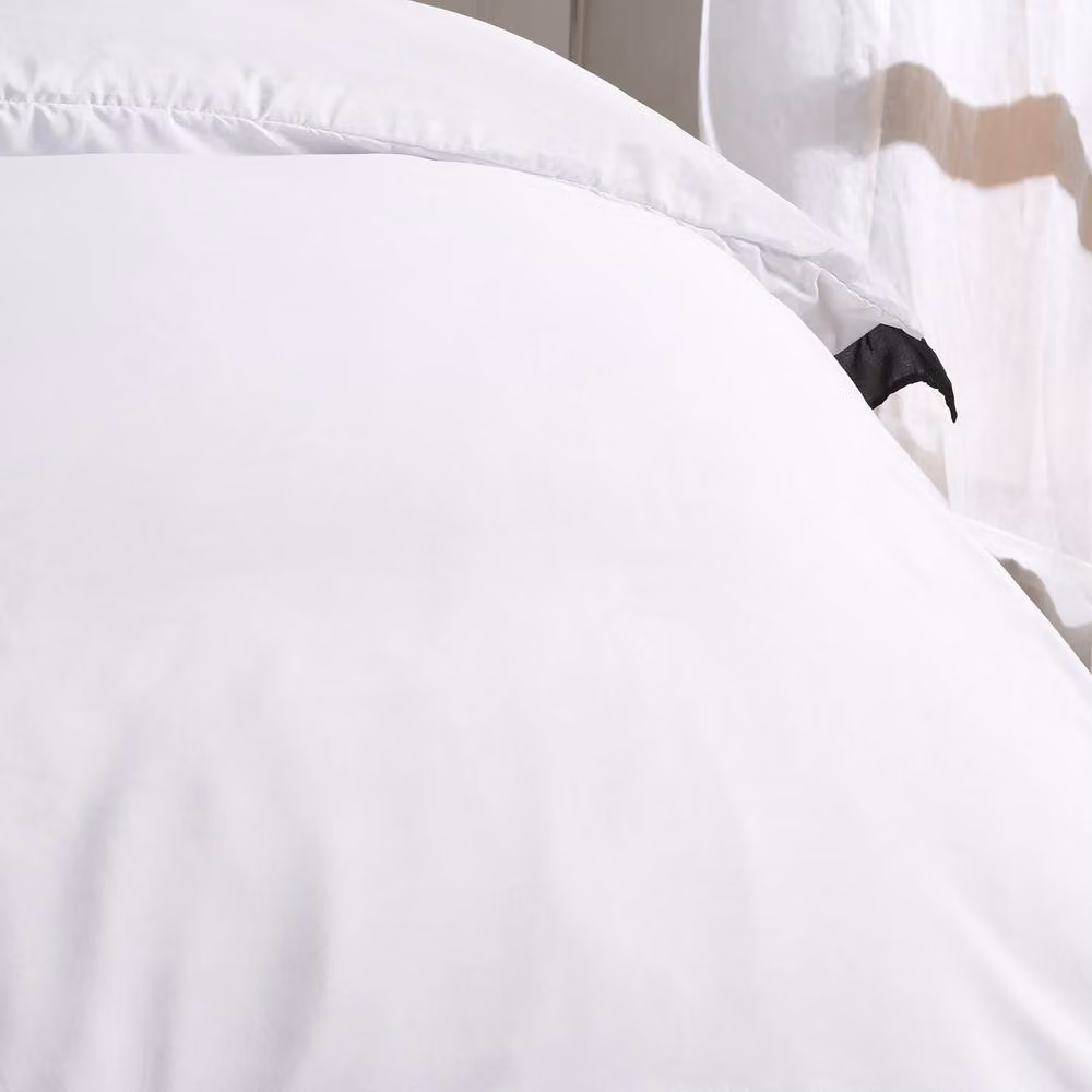 OHS Microfibre Duvet Cover and Pillowcase Set with Frill Edge, White and Black, W/D/H: 180 x 200 cm, Pillowcases: 50 x 75 cm – 7