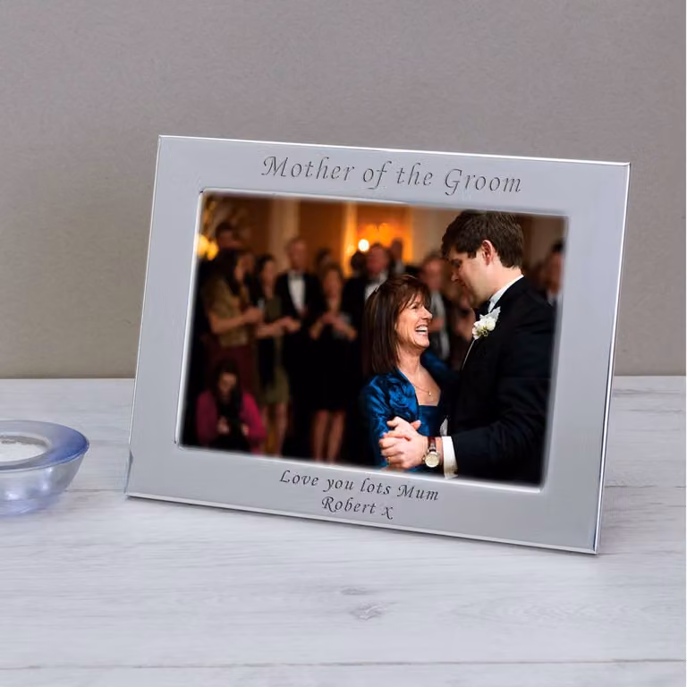 Uniqueful Personalised Mother of the Groom Silver Plated Rectangular Picture Frame
