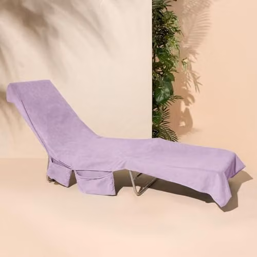 OHS Microfibre Quick Drying Absorbent Beach Towel in Purple, W/D/H: 215 x 75 x 75 cm