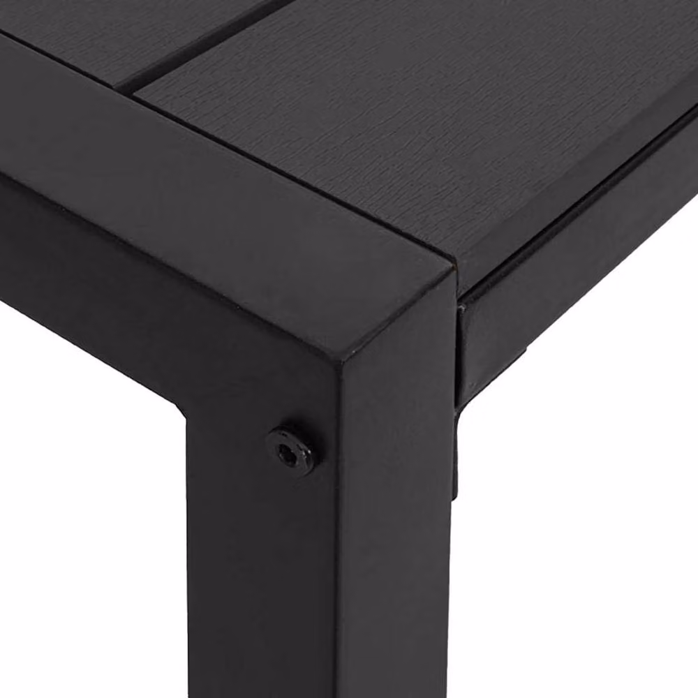 Berkfield Home Modern 3-Piece Garden Dining Set in Black Steel and Composite – 5