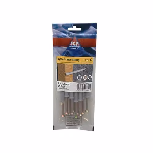 JCP Construction Products Nylon Frame Fixings Zyp, Yellow, 10 x 100 mm, Box of 30 – 2