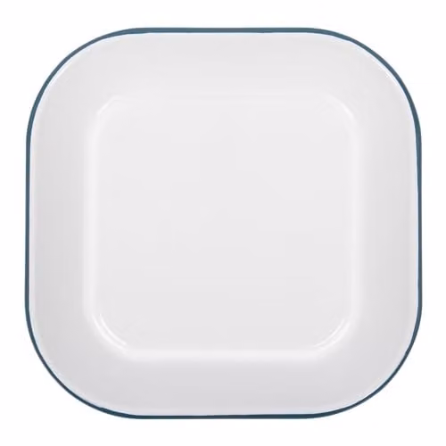 Argon Tableware White and Green Square Enamel Baking Sheet, W/D: 24.5 x 24.5 cm