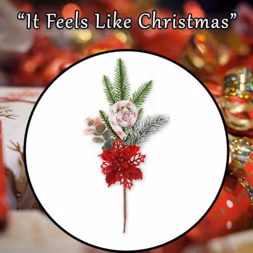VFM e-Store Red Poinsettia Swirl Candy Pick Christmas Decoration, Height: 32 cm – 5