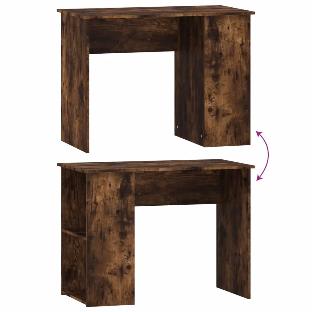 Berkfield Computer Desk in Smoked Oak Brown, W/D/H: 100 x 55 x 75 cm – 4