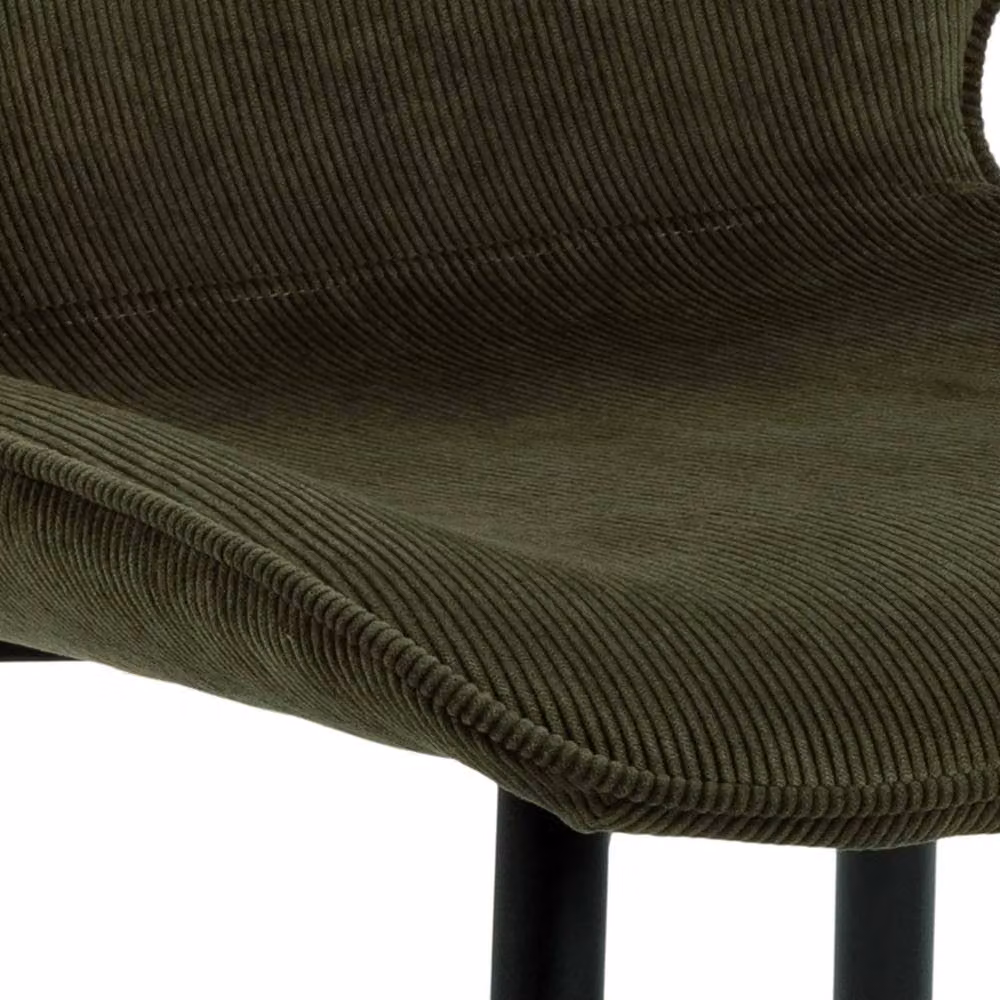 Wyld Haus Set of 4 Larkwood Corduroy Dining Chairs in Green and Black – 5
