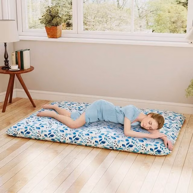 SPETLEK Single Floor Futon Mattress, Blue, W/D/H: 120 x 190 x 10 cm