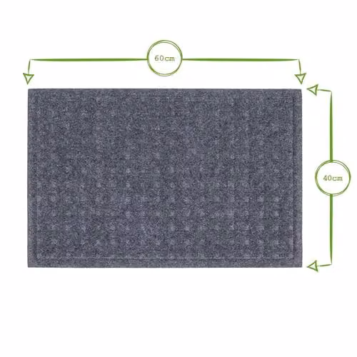 Nicola Spring Heavy Duty Dirt Trapper Door Mats, Pack of 2, Grey, W: 60 cm, D: 40 cm, H: 1 cm – 5