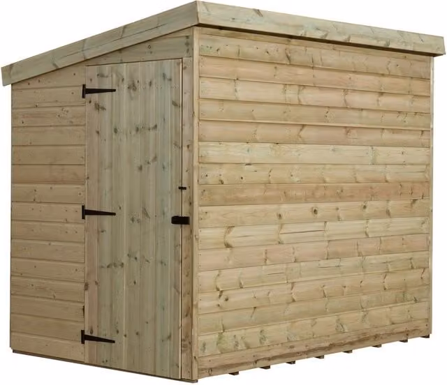 Empire Sheds 8x7 Pent Garden Shed with Single Door in Green