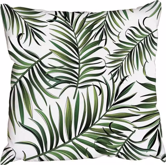 Benjamin Tate Design LTD Leaves Square Cushion, Green, 45 x 45 cm