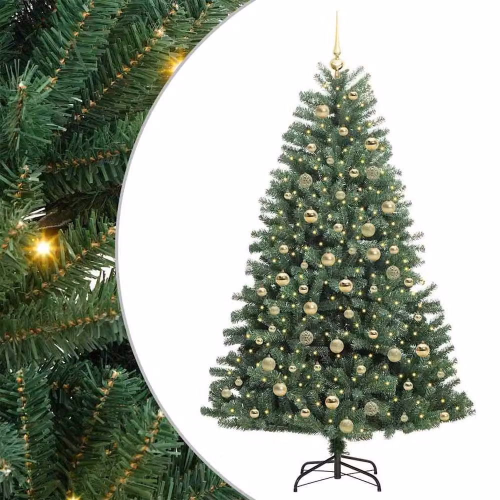 Berkfield Home Green Artificial Hinged Christmas Tree, Height: 180 cm – 2
