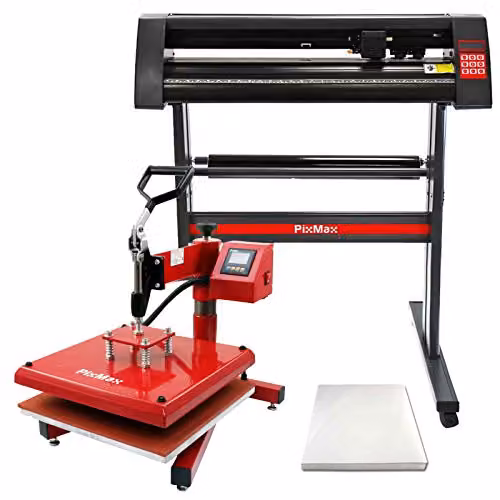 PixMax Heat Press Swing 38cm Sublimation Transfer and Vinyl Cutter Printing Bundle with SignCut Pro Software – 2
