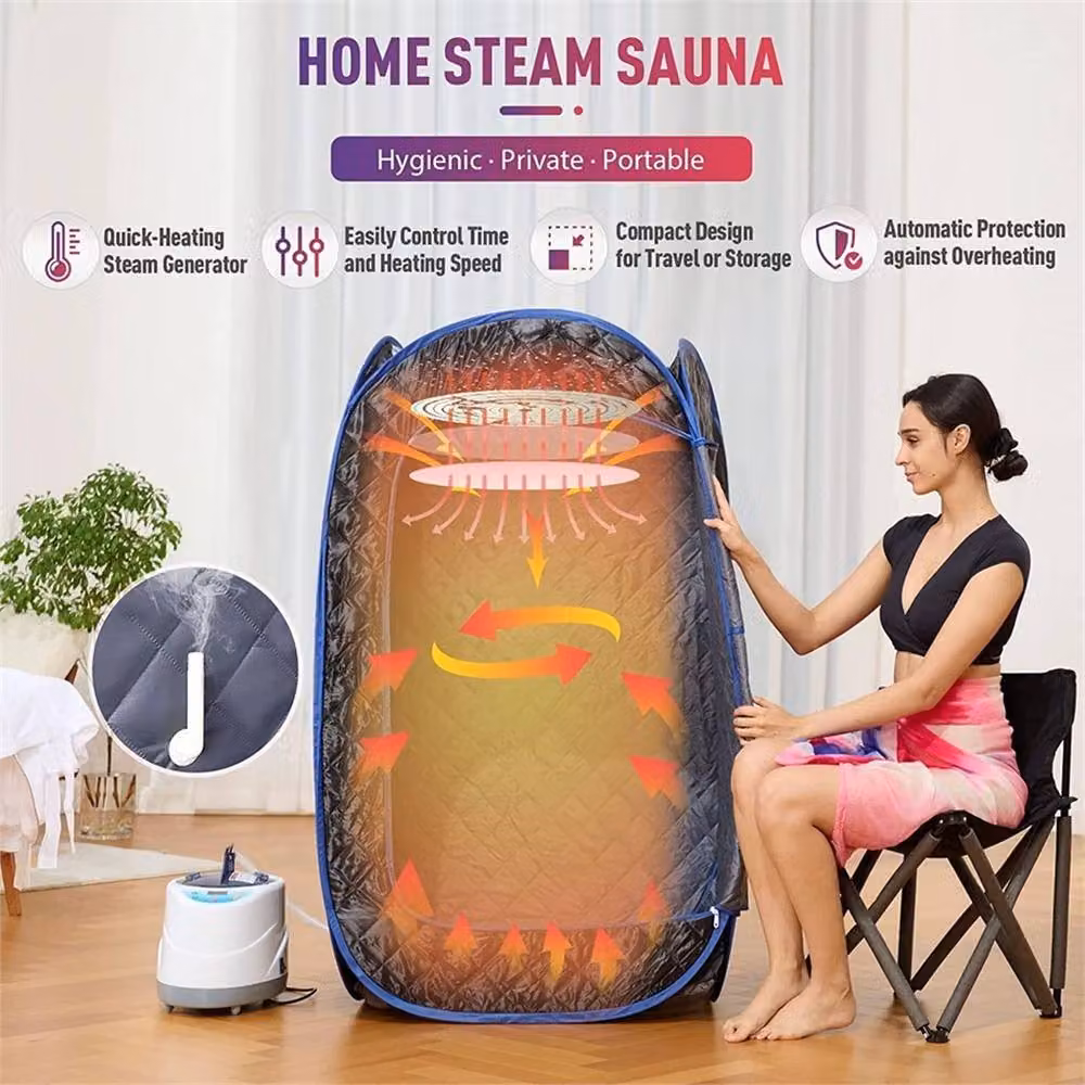 Kelvenix Portable Full Body Steam Sauna Spa Room in Black, W: 520 cm, H: 10000 cm – 3