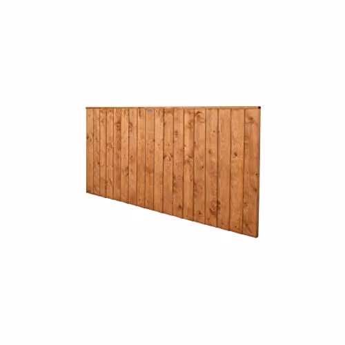 Forest Garden Brown Impregnated Wood Vertical Board Fence Panels, Pack of 20, H: 180 cm, W: 91.44 cm – 1