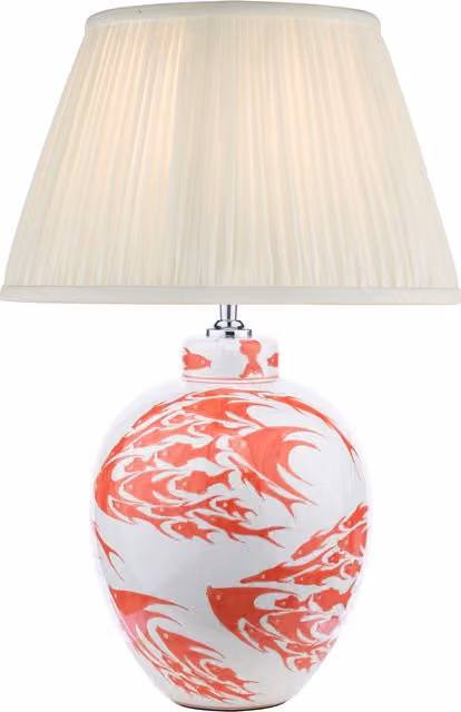 Dar SIM4203 Modern Red Ceramic Sphere Tabletop LED Lamp with E27 Base