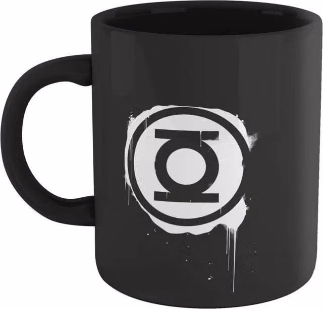 Official Green Lantern Core Graffiti Ceramic Mug - Black