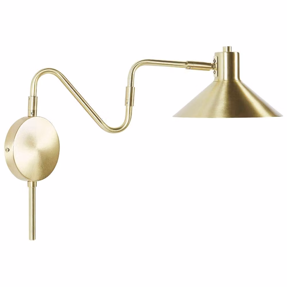 Wyld and Coco Gold Metal Wall Lamp with Adjustable Cone Shade – 2