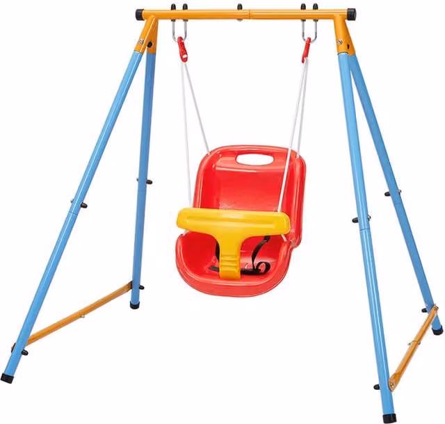 Kidkid Outdoor Kids Swing with Metal Stand in Multicolour