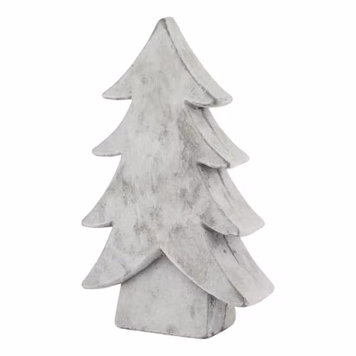 Hill Interiors Athena White Stone Christmas Tree Decoration, H: 32 cm x W: 19 cm x D: 7 cm