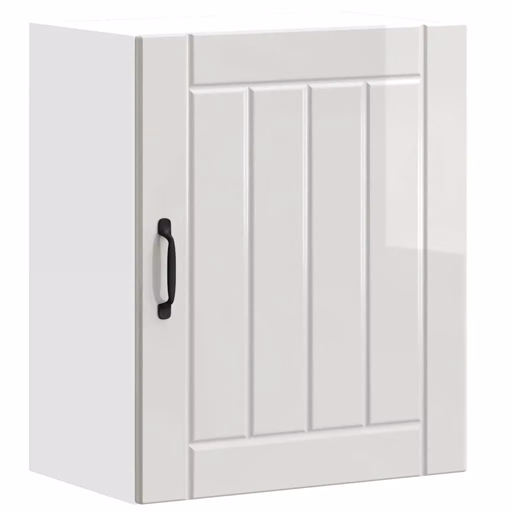 Berkfield Home Lucca Modern Kitchen Wall Cabinet in High Gloss White with Glass Doors