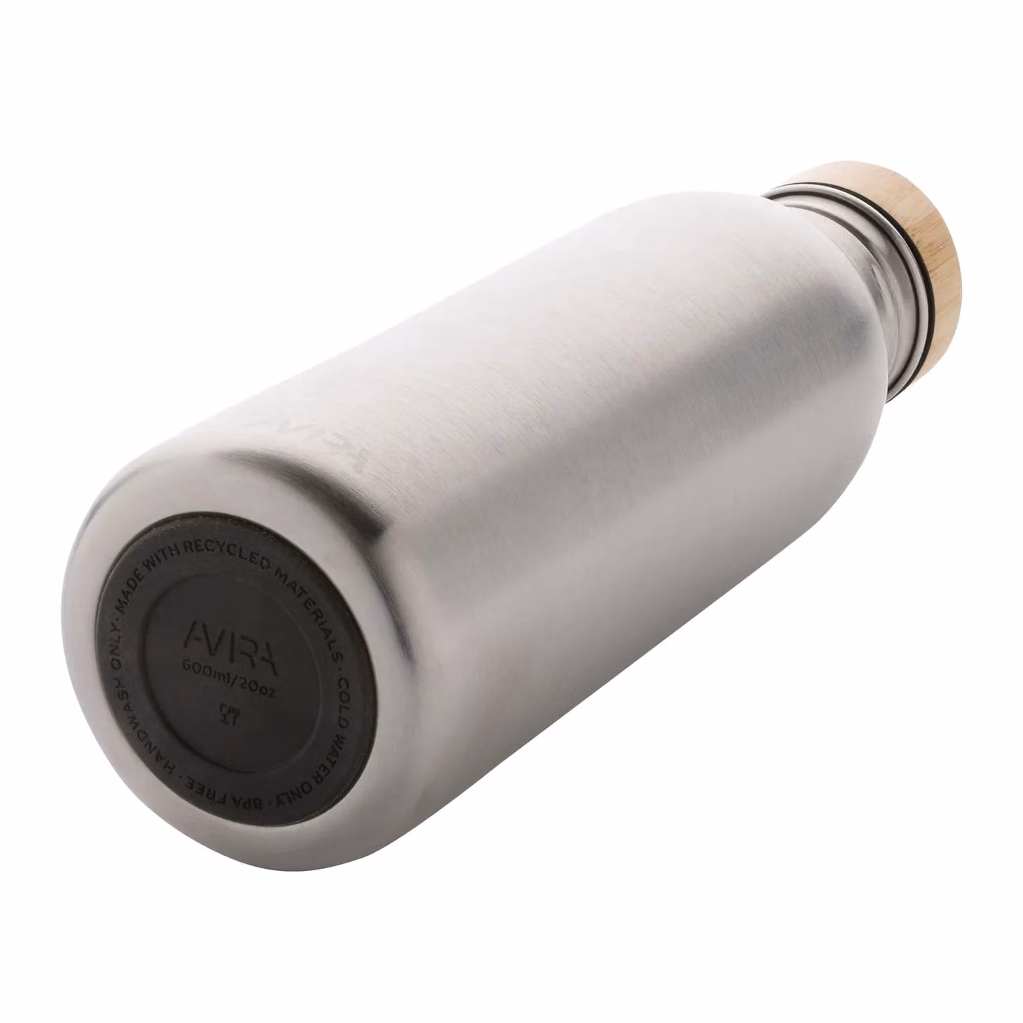 Avira Alcor Silver Stainless Steel Water Bottle with Bamboo Lid, 600ml – 2