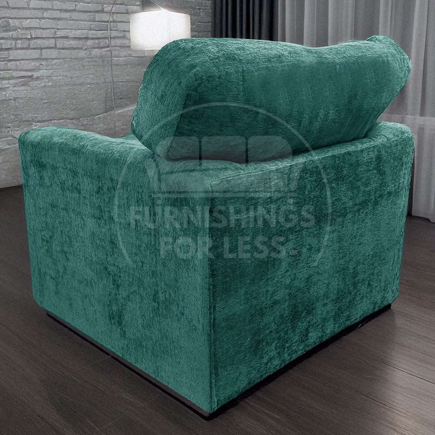 Furnishings For Less UK Monaco Chenille Fabric Single Seater Armchair with Curved Arms in Petrol Teal – 3
