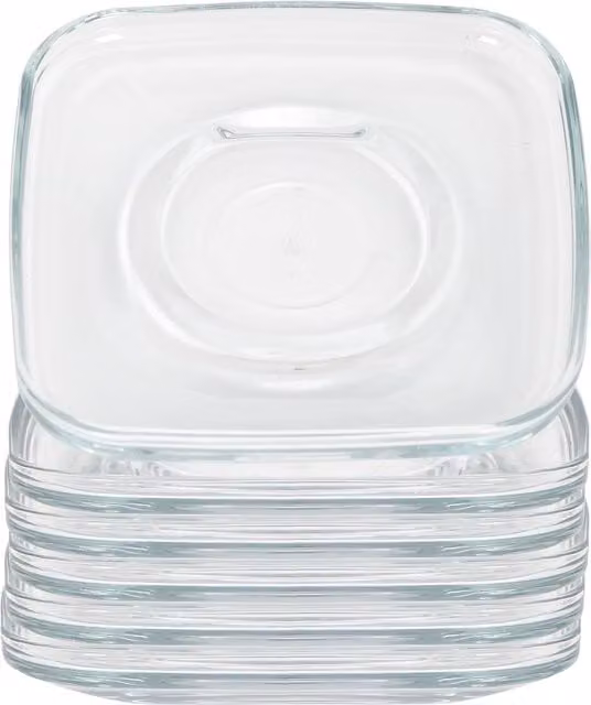 LAV Cozy Glass Espresso Saucers, Clear, Pack of 6, Diameter: 12.5 cm – 1