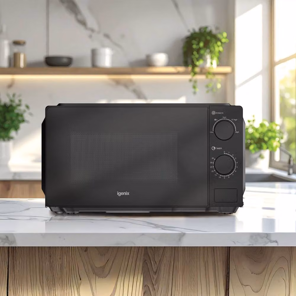 Igenix 20L 700W Solo Manual Countertop Microwave in Black – 4