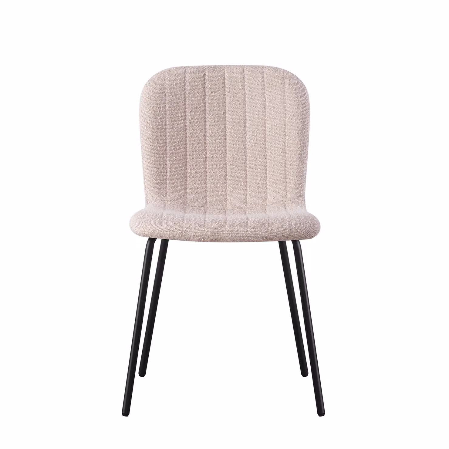 MCC Direct Bella Luxe Set of 4 Teddy Faux Fur Dining Chairs in Pink with Bouclé Fabric and Metal Legs – 2