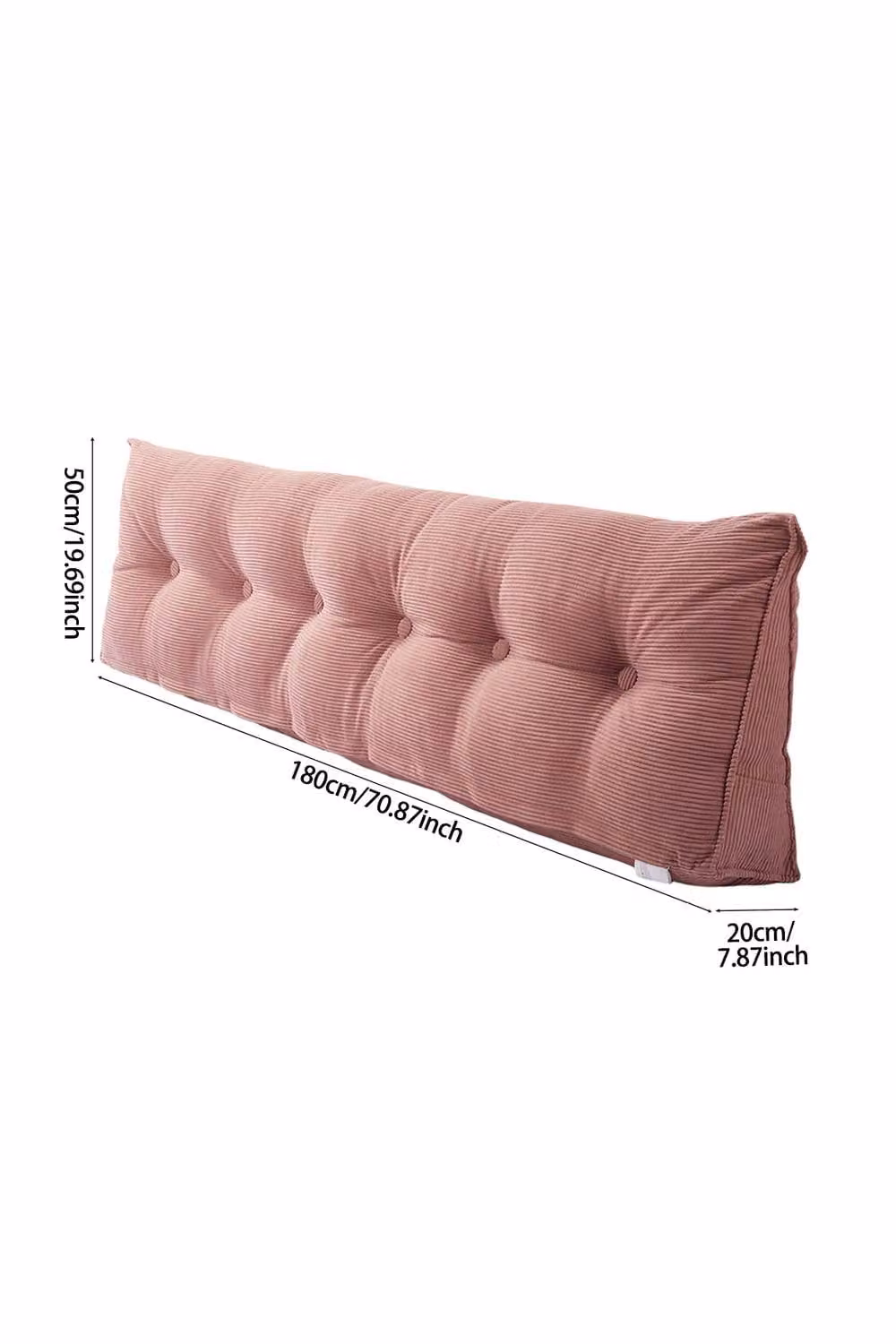 Garden Sanctuary Pink Corduroy Wedge Headboard Pillow with Removable Cover – 5