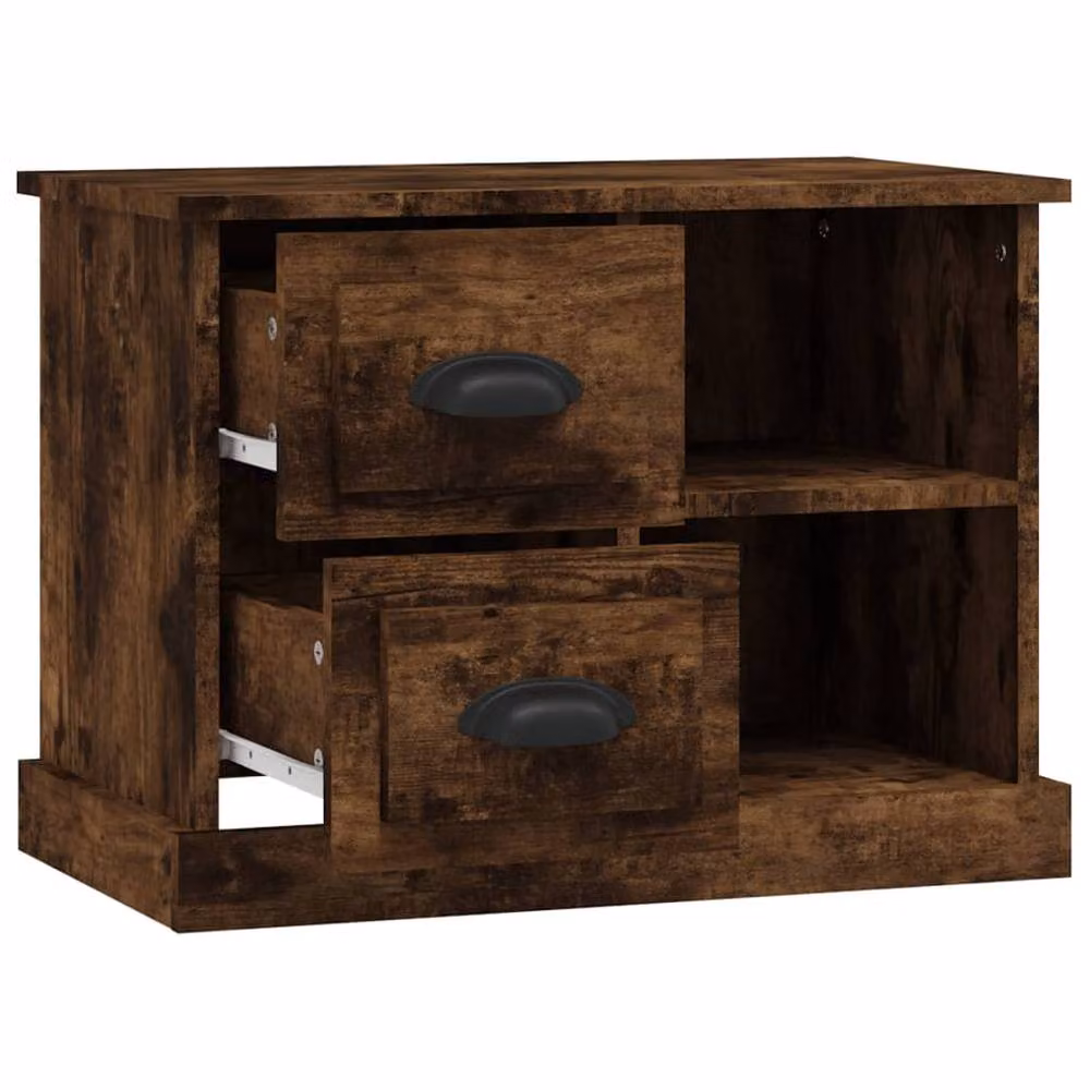 Berkfield Home Smoked Oak Bedside Cabinet in Brown, W/D/H: 60 x 35.5 x 45 cm – 4