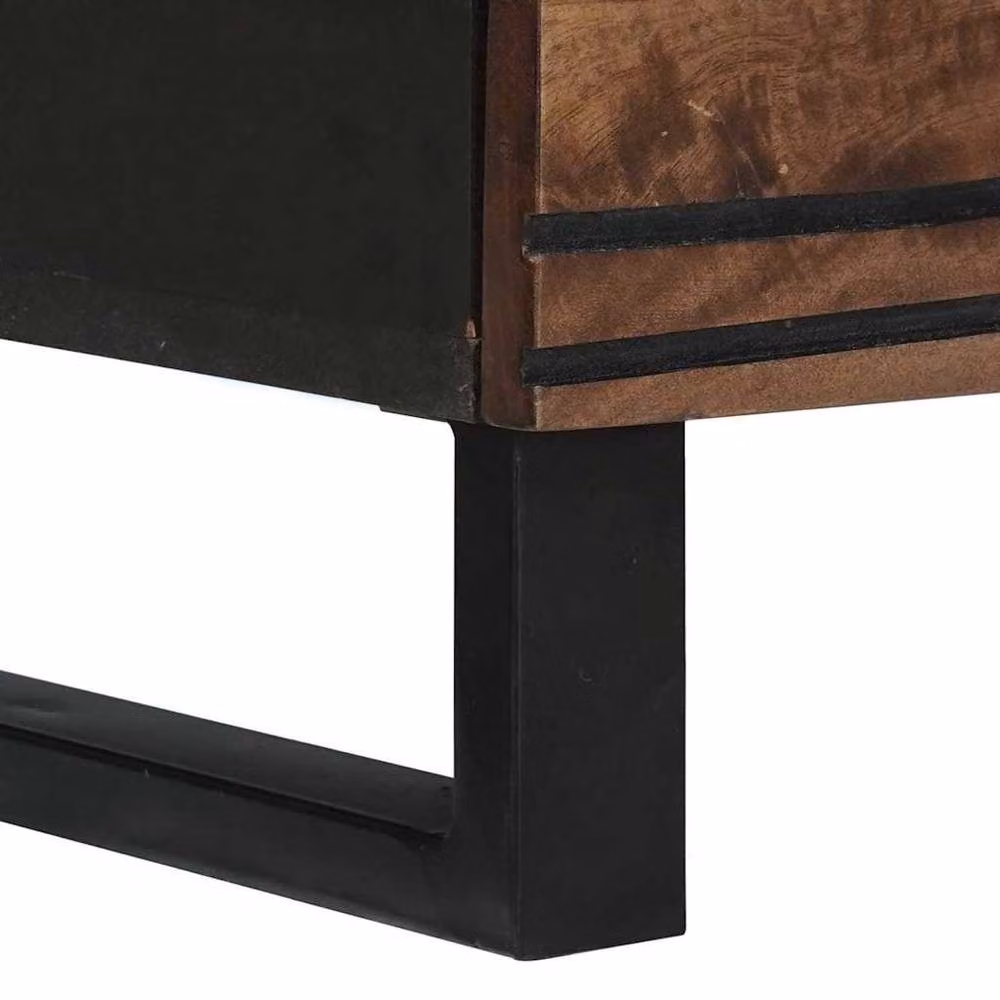 Berkfield Home Sideboard in Brown Solid Mango Wood, W/D/H: 60 x 33.5 x 75 cm – 4