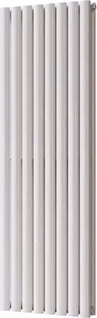 UK Radiators Omeara White Elliptical Tube Vertical Designer Radiator, H 140 cm x W 46.4 cm