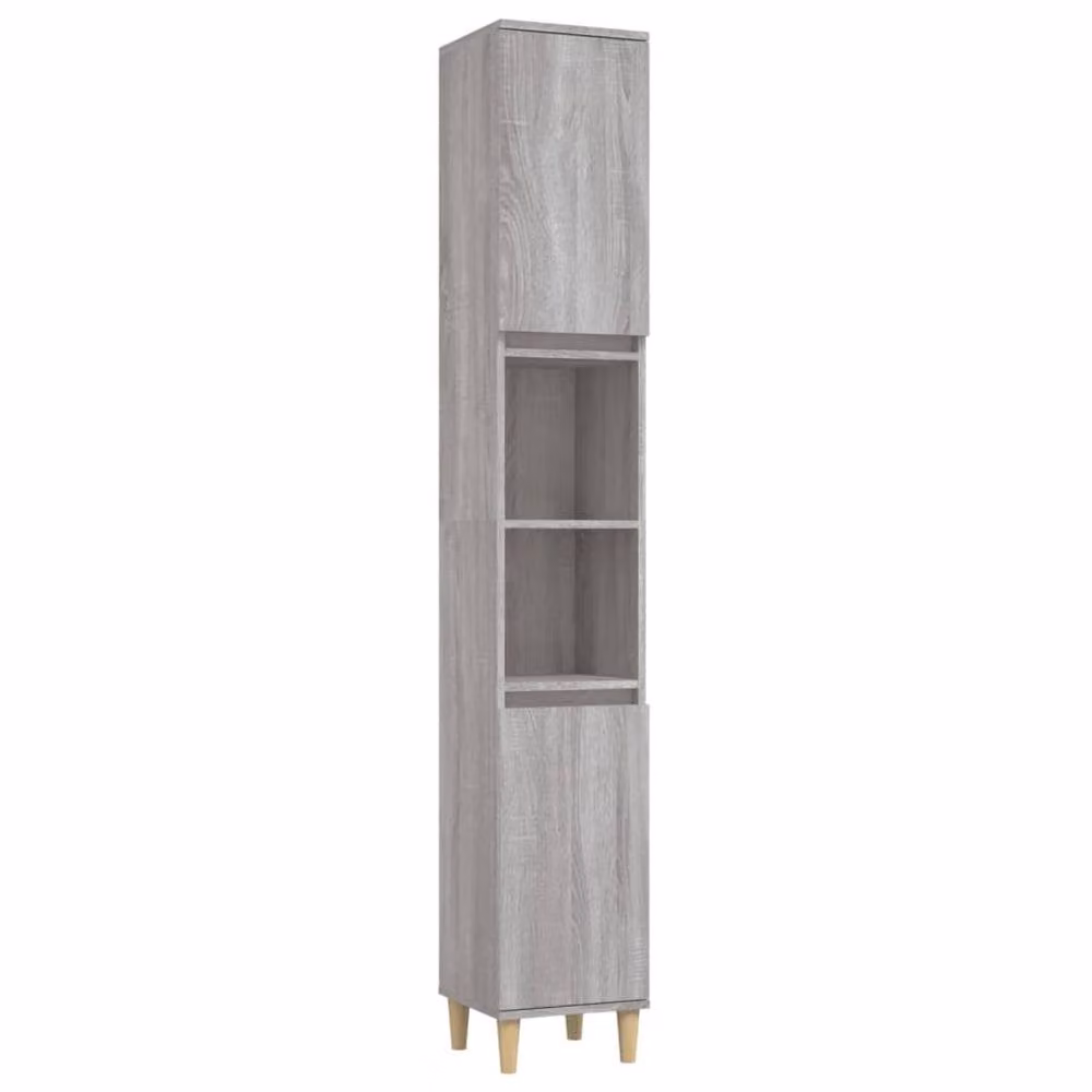 Berkfield Home 3 Piece Grey Sonoma Bathroom Cabinet Set with Vanity and Tall Unit – 3