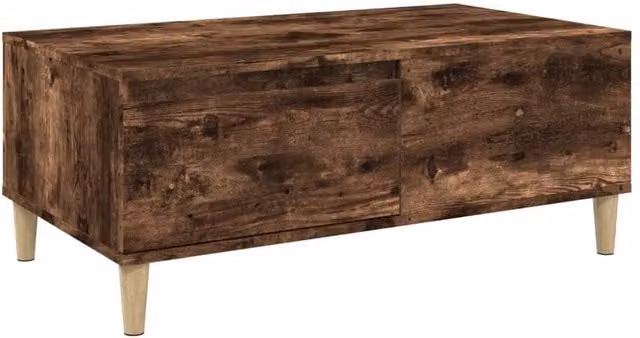 Berkfield Home Smoked Oak Coffee Table in Brown, W/D/H: 90 x 50 x 36.5 cm