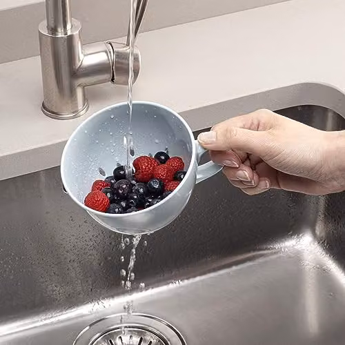 Zeal Melamine Berry Colander with Handles, Blue, 10 cm – 2