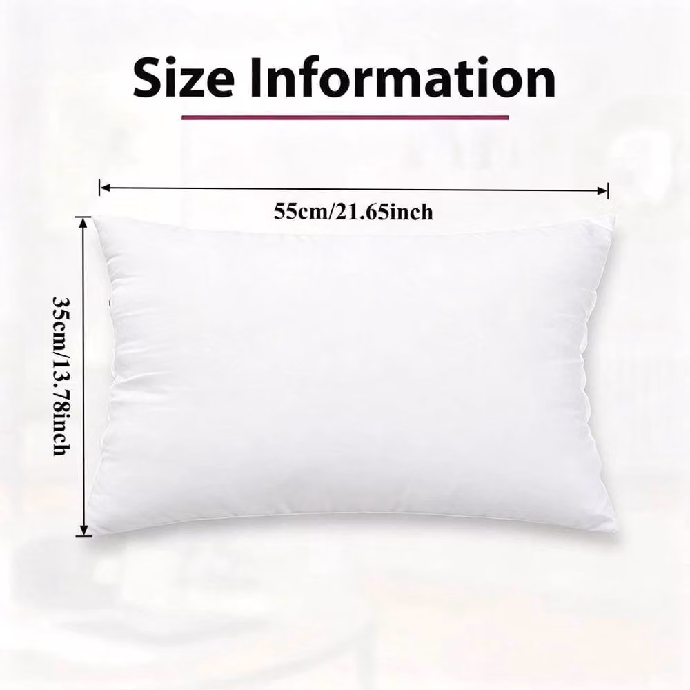 NESTLUNE 8-Piece Extra Deep White Polyester Cushion Pad Inserts, W: 50 cm, D: 35 cm – 2