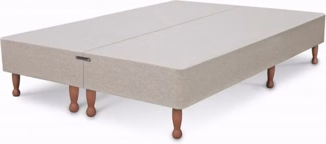 Deluxe Universal Low Divan Base, Beige Upholstered Fabric, W/D/H: 200 x 200 cm