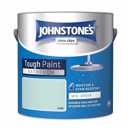 Johnstone's Water Based Bathroom Wall and Ceiling Paint, Green, Satin Gloss, 2.5L – 4