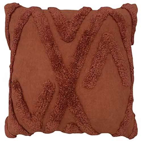 Kamjo Red Square Cotton Cushion with Polyester Filling, W/D/H: 50 x 50 x 50 cm