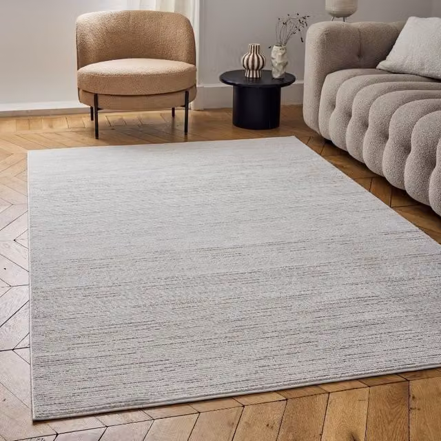 THE RUGS Carmel Modern Striped Area Rug in Beige, W: 80 cm x L: 150 cm