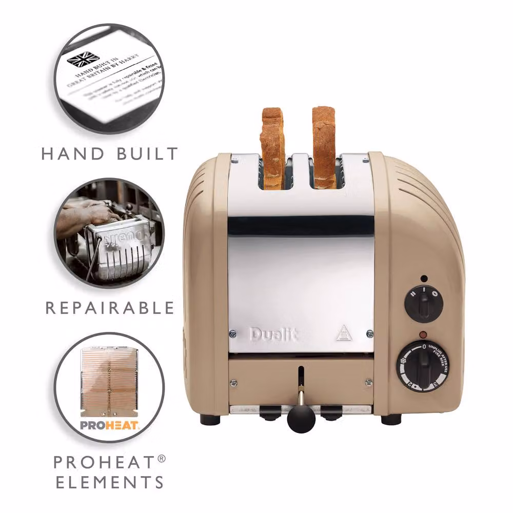 Dualit Classic 2 Slot Metal Toaster in Sand – 2