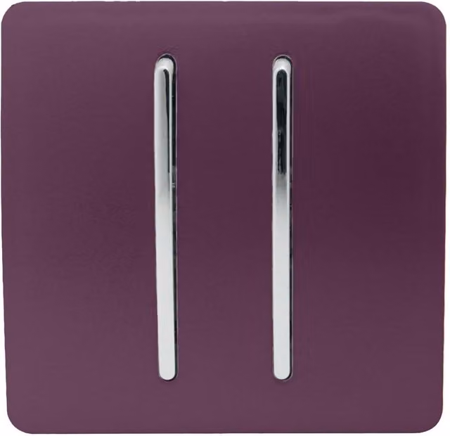 Trendi Minimalist Plastic 1 Gang 1 Way Mains Electrical Wall Light Switch in Purple