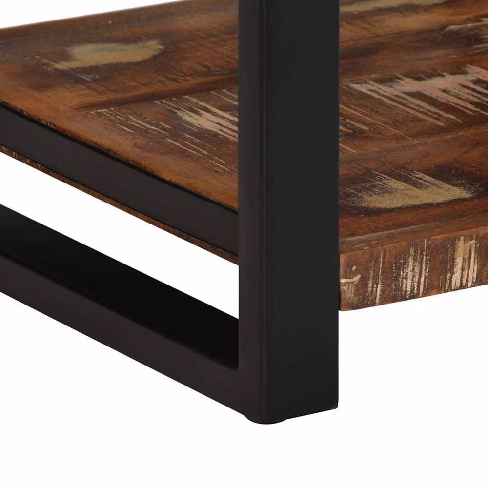 Berkfield Home Multicolour Reclaimed Solid Wood Side Table, W/D/H: 40 x 40 x 50 cm – 6