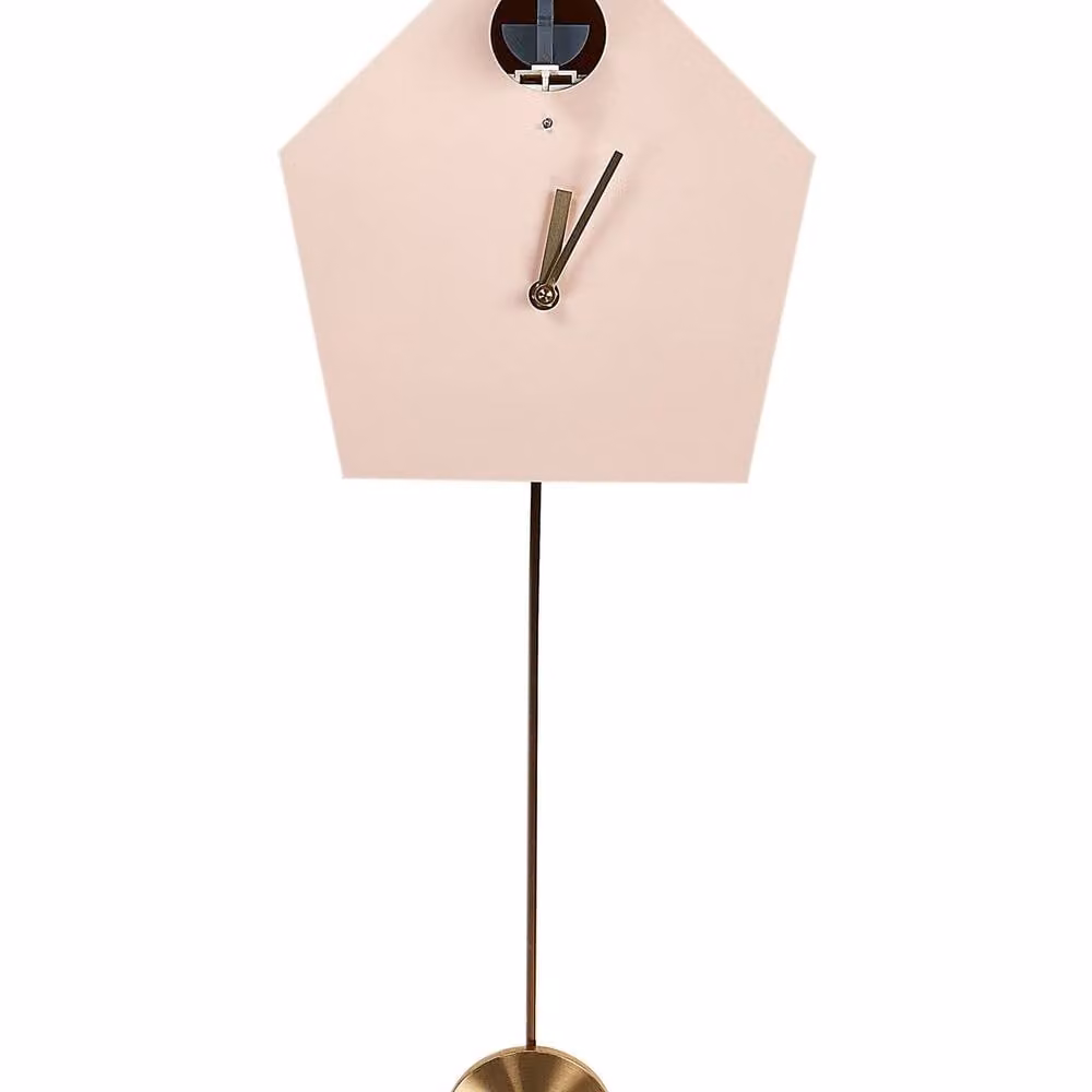 Wyld and Coco Pink Modern House Shaped Wood Wall Cuckoo Clock with Pendulum and Analog Display – 2